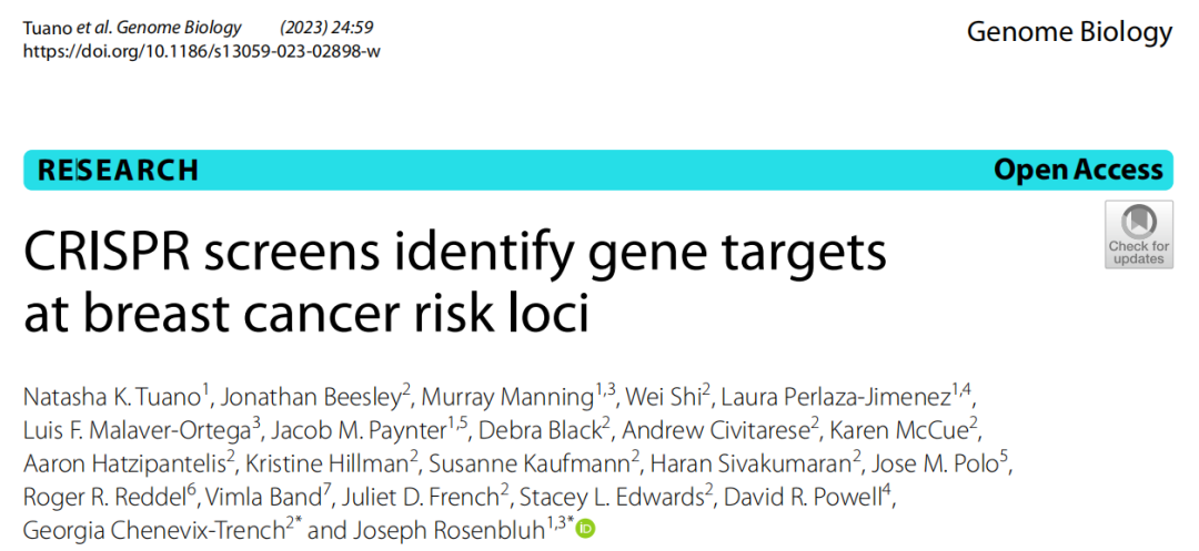 案例解读| Genome Biol：空间互作组HiChIP技术助力鉴定乳腺癌风险基因座靶基因图