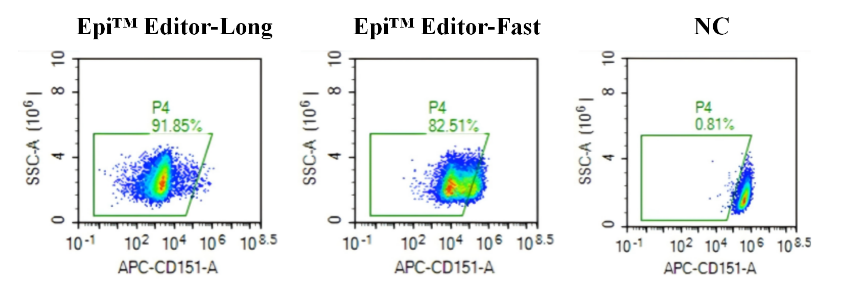 如上图所示，Epi™ Editor-Fast可在短期内（0-14天）达到与CRISPRoff（长效抑制器）相当的抑制效率，有效抑制内源基因表达，而不留下遗传印记。
