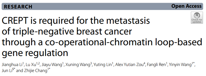 多維度案例 | Mol Cancer：CREPT通過重塑染色質結構驅動三陰性乳腺癌轉移圖